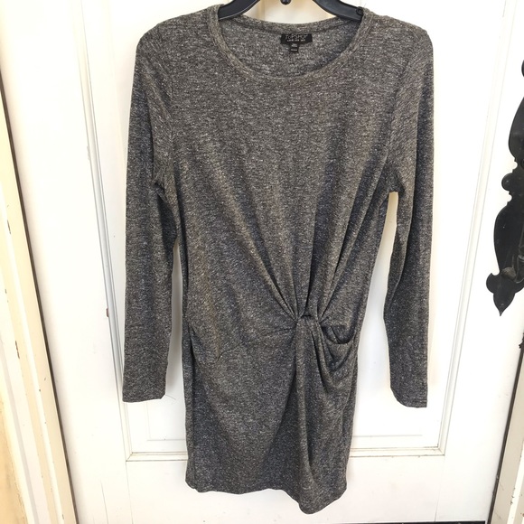Topshop Dresses & Skirts - TOPSHOP marble grey long sleeve bodycon ruch Dress